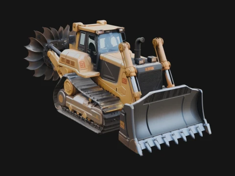 Crawler Bulldozer Model Design 4 - 3D Print Model Model do druku 3D