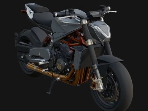 Street Fighter Motorcycle Model Design 3 - 3D Print Model 3D Baskı Modeli