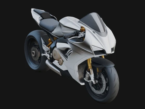 Sport Motorcycle Model Design 5 - 3D Print Model 3D Print Model