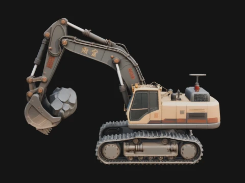 Excavator Model Design 2 - 3D Print Model 3D Принт Модель