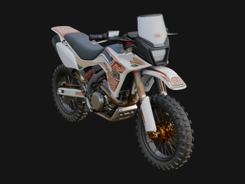 Dirt Bike Motorcycle Model Design 3 - 3D Print Model 3D 프린트 모델