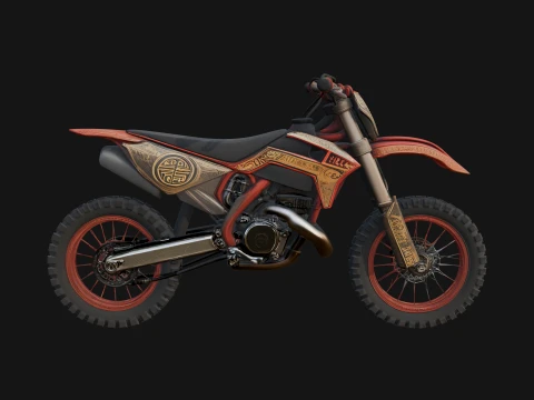 Dirt Bike Motorcycle Model Design 4 - 3D Print Model 3D 프린트 모델