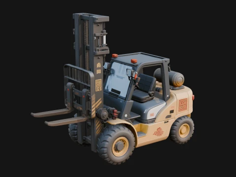 Forklift Truck Model Design 2 - 3D Print Model 3D Print Model