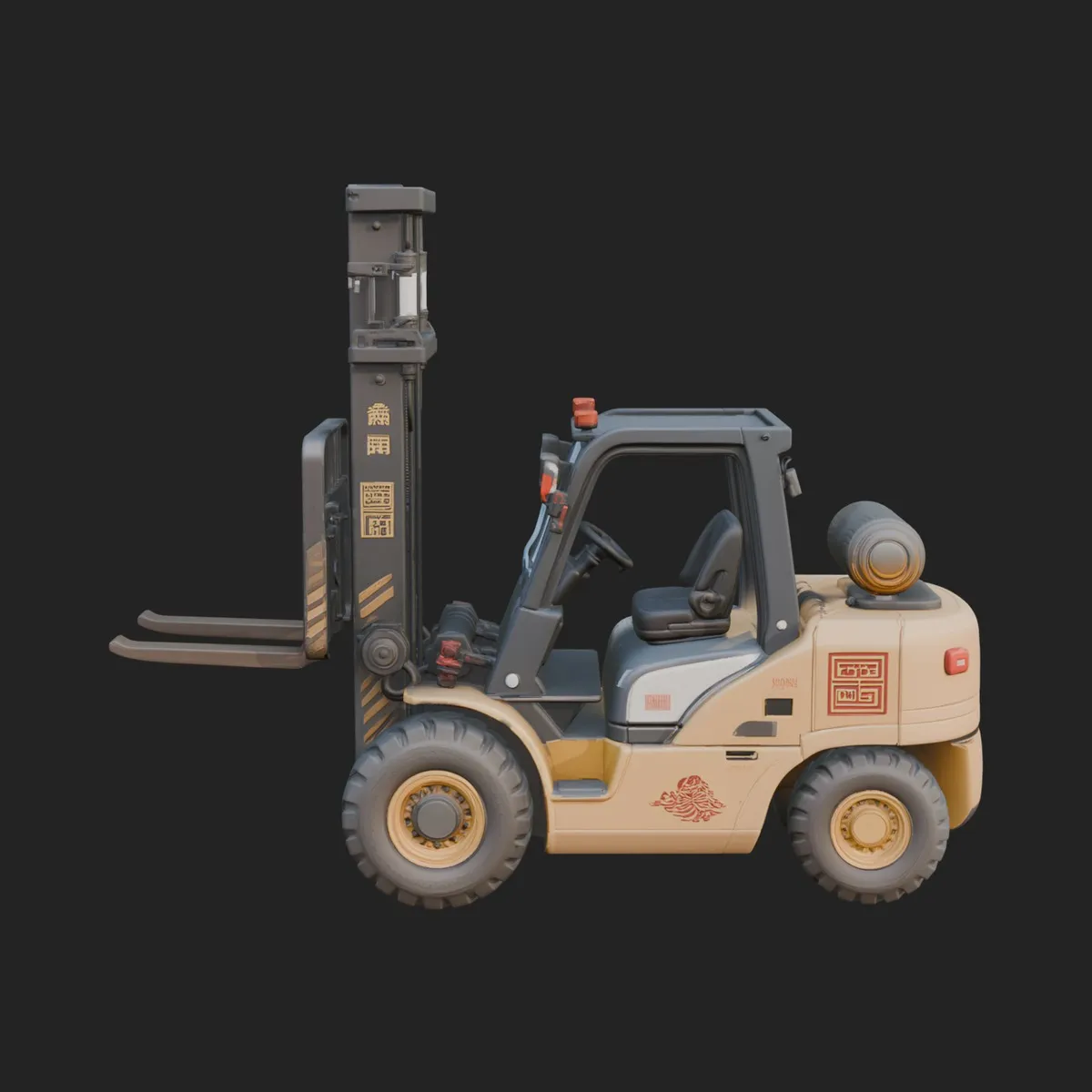 Forklift Truck Model Design 2 - 3D Print Model 3D Print Model .c4d .max .obj .3ds .fbx .stl .blend 