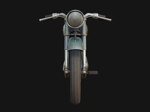 Vintage Motorcycle Model Design 4 - 3D Print Model 3D Print Model