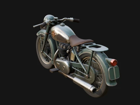 Vintage Motorcycle Model Design 4 - 3D Print Model 3D Print Model