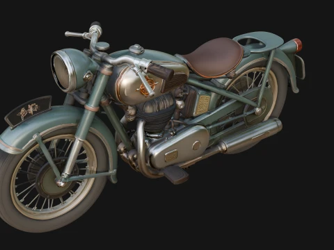 Vintage Motorcycle Model Design 4 - 3D Print Model 3D Print Model