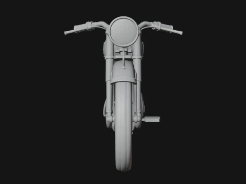 Vintage Motorcycle Model Design 4 - 3D Print Model 3D Print Model