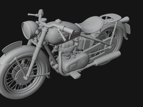 Vintage Motorcycle Model Design 4 - 3D Print Model 3D Print Model