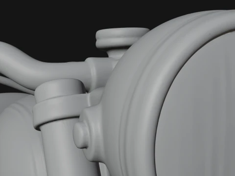 Vintage Motorcycle Model Design 4 - 3D Print Model 3D Print Model
