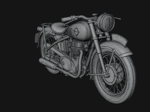 Vintage Motorcycle Model Design 4 - 3D Print Model 3D Print Model