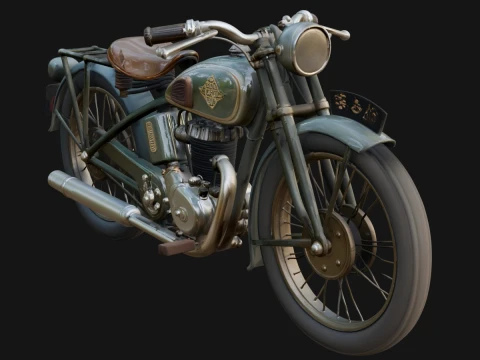 Vintage Motorcycle Model Design 5 - 3D Print Model 3D printmodel