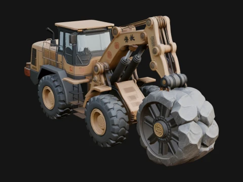 Wheel Loader Model Design 5 - 3D Print Model Modèles 3D en vedette