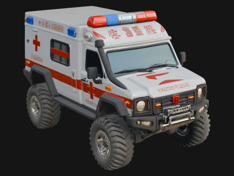 Ambulance Truck Model Design 4 - 3D Print Model 3Dプリントモデル