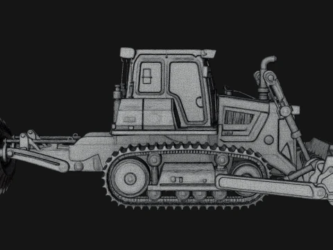 Crawler Bulldozer Model Design 5 - 3D Print Model 3D Print Model
