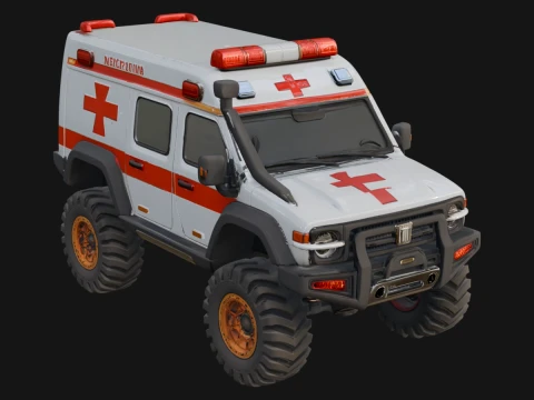 Ambulance Truck Model Design 5 - 3D Print Model 3Dプリントモデル