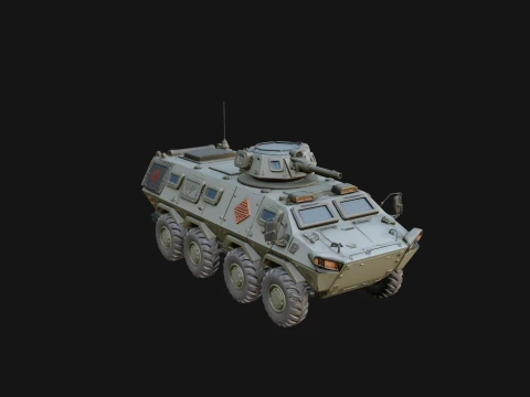 Wheeled Armored Carrier Model Design 3 - 3D Print Model Model Cetak 3D
