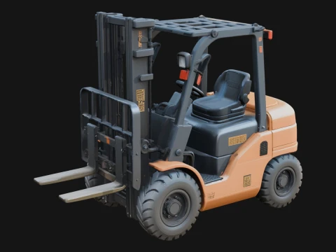 Forklift Truck Model Design 3 - 3D Print Model Model Cetak 3D