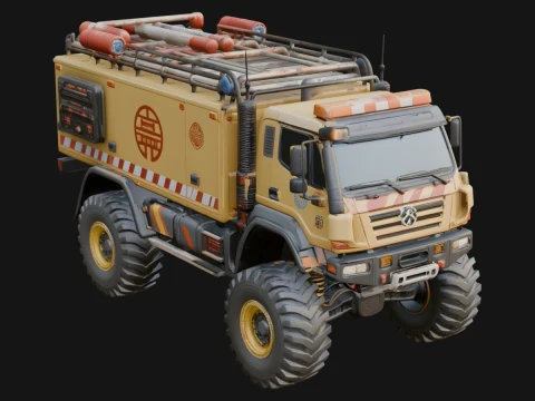 Rescue Truck Model Design 2 - 3D Print Model 3D Print Model