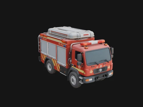 Fire Engine Model Design 14 - 3D Print Model 3D Print Model