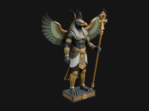 Anubis Egyptian God Statue Design 11 - 3D Print Model 3D Print Model
