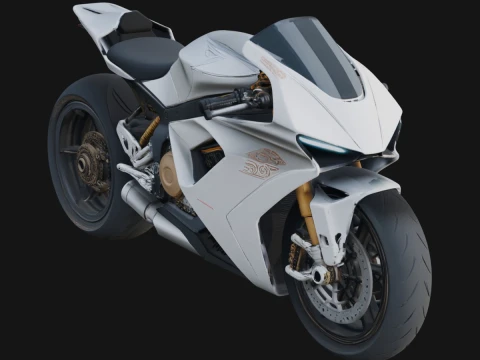 Sport Motorcycle Model Design 6 - 3D Print Model 3D 프린트 모델