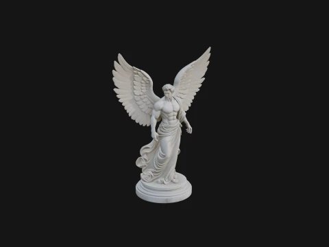 Winged Angel Woman Statue Design 11 - 3D Print Model 3D Print Model