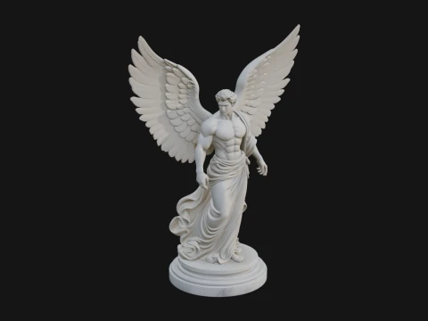 Winged Angel Woman Statue Design 11 - 3D Print Model 3Dプリントモデル