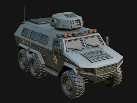 Armored Security Truck Model Design 12 - 3D Print Model Model Cetak 3D