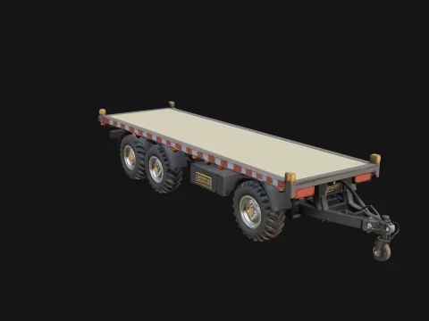 Flatbed Trailer Model Design 3 - 3D Print Model 3D Print Model