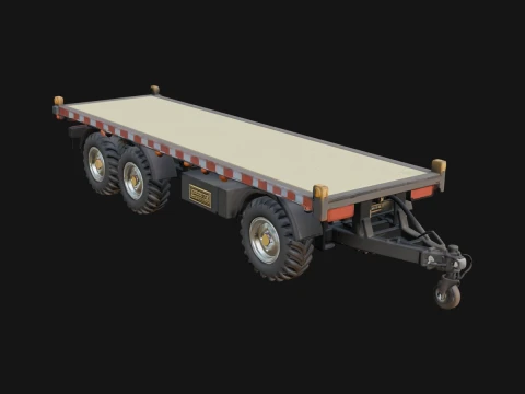 Flatbed Trailer Model Design 3 - 3D Print Model 3D 프린트 모델
