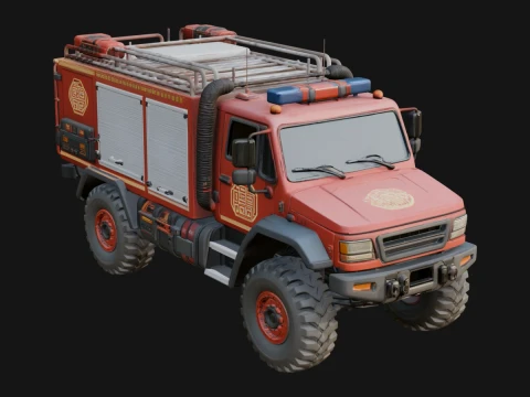 Fire Engine Model Design 15 - 3D Print Model 3D Print Model