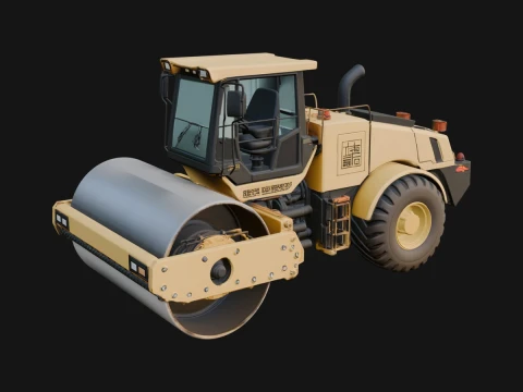 Road Roller Model Design 6 - 3D Print Model Modèles 3D en vedette