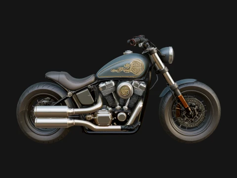 Cruiser Motorcycle Model Design 9 - 3D Print Model Model do druku 3D