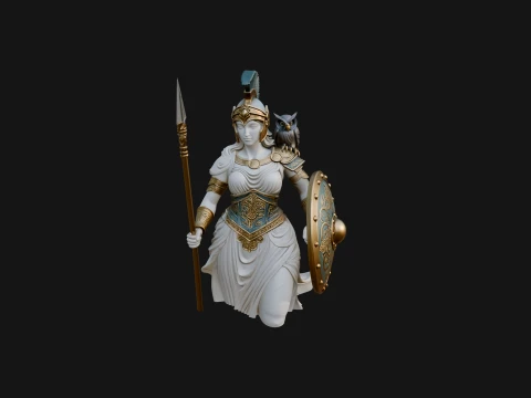 Athena Warrior Goddess Statue Design 8 - 3D Print Model 3D Print Model