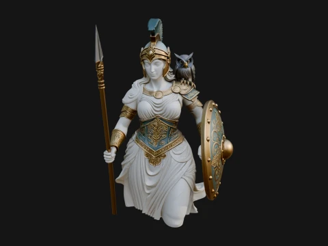 Athena Warrior Goddess Statue Design 8 - 3D Print Model 3D 프린트 모델