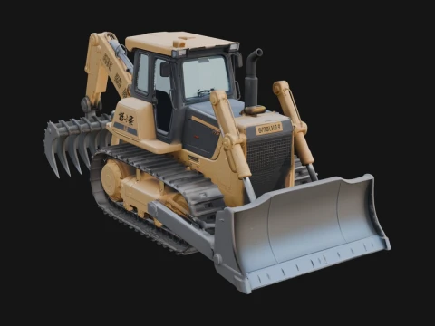 Crawler Bulldozer Model Design 6 - 3D Print Model 3D Druckmodell