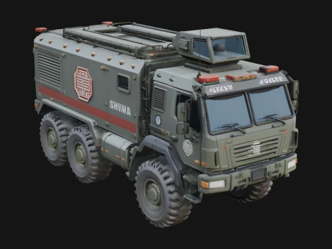 Armored Security Truck Model Design 13 - 3D Print Model Model Cetak 3D