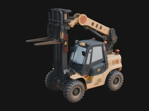 Forklift Truck Model Design 4 - 3D Print Model Model Cetak 3D