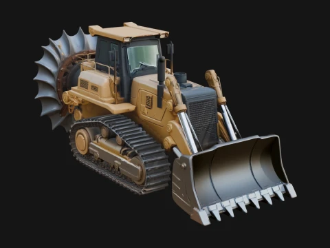 Crawler Bulldozer Model Design 7 - 3D Print Model 3D Druckmodell