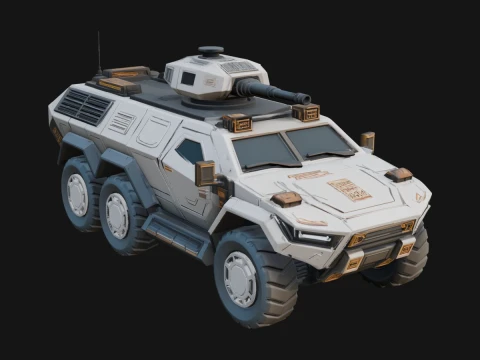 Wheeled Armored Carrier Model Design 6 - 3D Print Model Model Cetak 3D