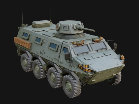 Wheeled Armored Carrier Model Design 7 - 3D Print Model Model Cetak 3D