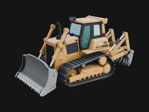 Crawler Bulldozer Model Design 8 - 3D Print Model Modelo de Impressão 3D