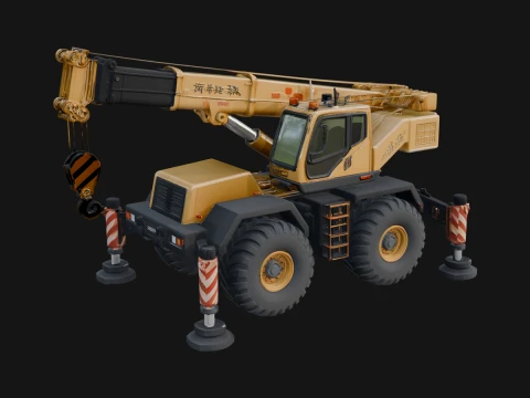 Mobile Crane Truck Model Design 2 - 3D Print Model 3D Print Model