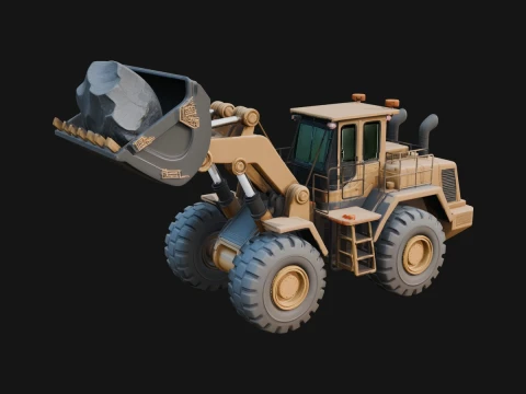 Wheel Loader Model Design 7 - 3D Print Model Modèles 3D en vedette