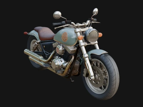Cruiser Motorcycle Model Design 11 - 3D Print Model 3D Принт Модель