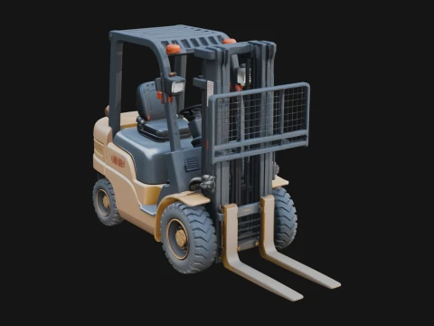 Forklift Truck Model Design 5 - 3D Print Model Model Cetak 3D