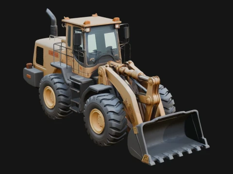 Wheel Loader Model Design 9 - 3D Print Model Modèles 3D en vedette