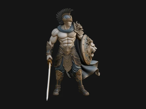 Greek Warrior God Statue Design 13 - 3D Print Model 3D Print Model