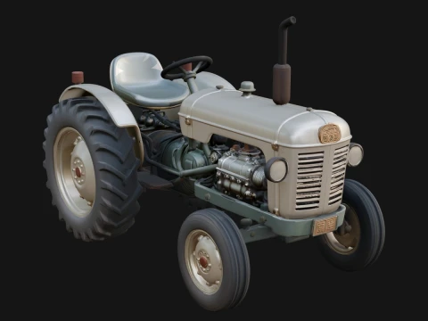 Vintage Tractor Model Design 2 - 3D Print Model 3D Принт Модель
